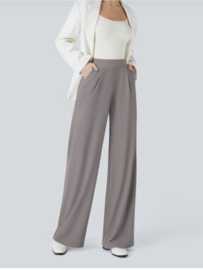 HALARA Wide-Leg High-Waist Pants in Gray